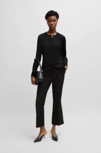 Πουκάμισο χωρίς γιακά από μετάξι